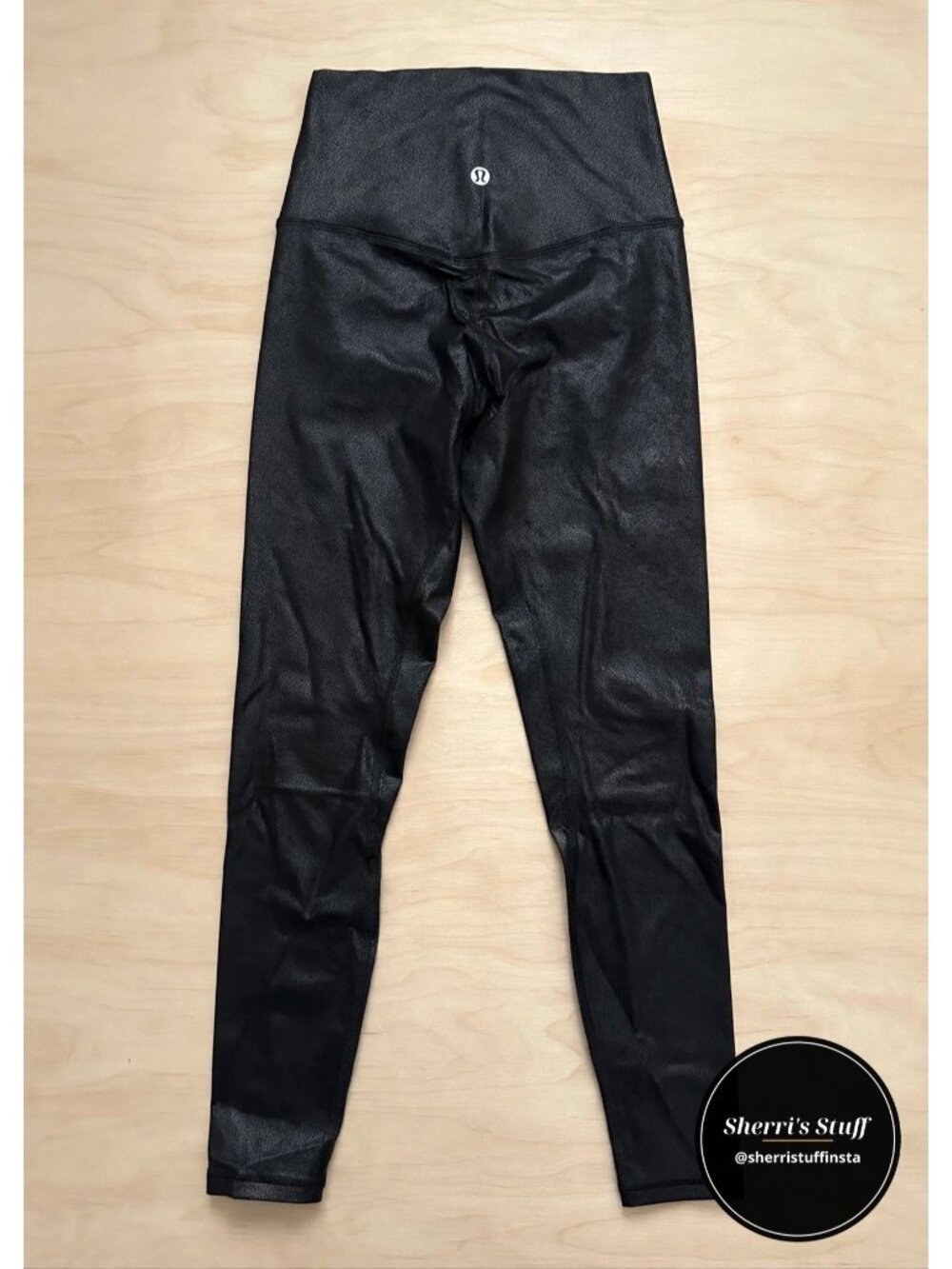 EXCELLENT Lululemon Align High-Rise Pant 25" Shine Foil Black Yoga Leggings 2 XS